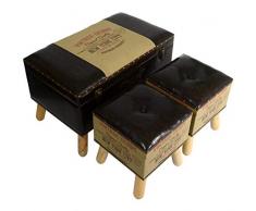 Mayflower Vintage Collection Fußhocker New York, gepolstert, 3 Stück, 70cm (Length) x 40cm (Depth) x 45cm (Height)