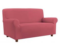 Italian Bed Linen Sofabezug Bielastisch Ausschnitt Stoff mit Struktur grau, Polyester 70x50x1 cm rosa