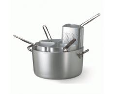 Pentole Agnelli Kasserolle mit 2 colapsta A spicchioi hoch Stärke 3 mm mit Zwei Griffen Edelstahl Mit 4 Siebeinsätzen/hoch 40 cm