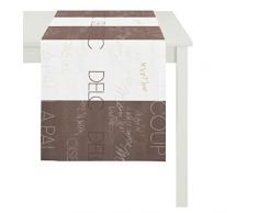 APELT Läufer, Polyester, Weiß/braun, 44 x 140 x 0.5 cm