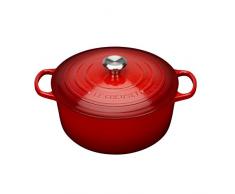 Le Creuset Signature Gusseisen-Bräter mit Deckel, Ø 20 cm, Rund, Für alle Herdarten und Induktion geeignet, Volumen: 2,4 l, Kirschrot