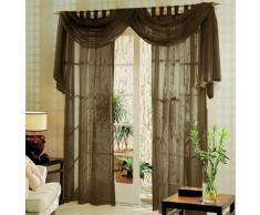Gardinenbox Voile komplett GARDINEN Set 3tlg, Braun, 60999