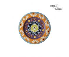 Rose e Tulipani Nador Wand r1330003az Seite Teller, 20,5 cm, Blau, 6 Stück