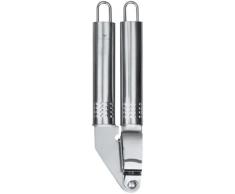 Fackelmann Knoblauchpresse OVALGRIFF, praktischer Küchenhelfer aus rostfreiem Edelstahl, Knoblauchschneider mit ergonomischem Griff (Farbe: Silber), Menge: 1 Stück