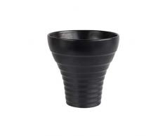 ASA Vase, Keramik, schwarz, 18x8.5x18 cm