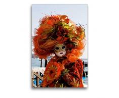 Premium Textil-Leinwand 50 x 75 cm Hoch-Format Karneval in Venedig - Phantasievolle Masken | Wandbild, HD-Bild auf Keilrahmen, Fertigbild auf hochwertigem Vlies, Leinwanddruck von Erika Utz