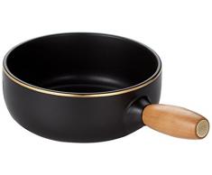 KUHN RIKON 32226 Induktion Oberländer 23cm Fondue Caquelon, Weisser Ton, Schwarz, 23 cm