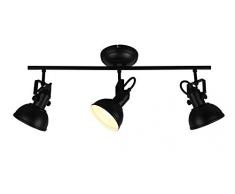 Reality Leuchten Deckenleuchte Gina R80153032, Metall Schwarz matt, exkl. 3x E14