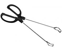 Fackelmann Grillzange BBQ, Küchenzange aus Edelstahl, klassische Grillpinzette (Farbe: Silber/Schwarz), Menge: 1 Stück