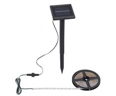 Briloner Leuchten Außen LED Band 3m mit Solar-Panel, IP65, Plastik, Schwarz, 300 x 9.5 x 33 cm