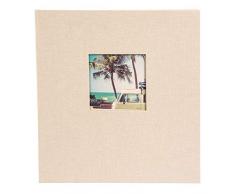 Goldbuch Fotoalbum mit Bildausschnitt, Bella Vista, 30x31 cm, 60 schwarze Seiten mit Pergamin-Trennblättern, Leinen, Sandgrau, 27 943