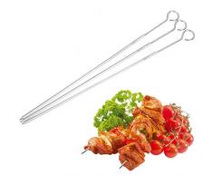 Westmark 3 Grill- und Bratspieße, Spieß-Länge: 37 cm, Rostfreier Edelstahl, Schaschlikspieße, Silber, 12622270