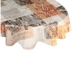 Wirth Tischdecke Jolanda Oval, Polyester, Orange, 130 x 190 cm,