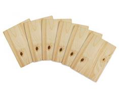 STONELINE Frühstücksbrett-Set, 6-TLG, Kiefernholz, 20 x 15 x 1 cm Schneidebrett, Holz, Nature, 19.9 x 14.9 x 5.9 cm