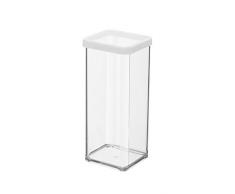 Rotho Loft Vorratsdose 1.5 l, Kunststoff (BPA-frei), transparent / weiss, 1.5 Liter (10 x 10 x 21,4 cm)