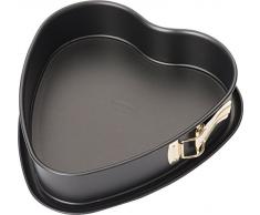 Dr. Oetker Herz-Springform mit Auslaufschutzboden Ø 25 cm, Kuchenform mit Flachboden, herzförmige & auslaufsichere Backform aus Stahl mit Antihaftbeschichtung (Farbe: schwarz), Menge: 1 Stück