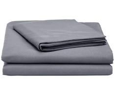 AmazonBasics - Bettwäsche-Set, Mikrofaser, Grau (Frost Gray), 135 x 200 cm