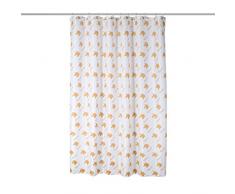 axentia Duschvorhang Einhorn weiß/gold, hochwertige Duschgardine blickdicht 180 x 180 cm, wasserabweisender Badewannenvorhang, waschbarer Vorhang für Dusche und Bad