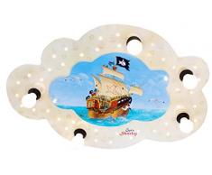 Elobra Kinderzimmerlampe Captn Sharky auf hoher See, Deckenleuchte, Holz, beige, 130810