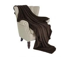 Exclusivo Mezcla Große Flanell-Samt Decke und Bettdecke - Verschiedene Größen und Farben Traditionell Throw(50x60) Coffee