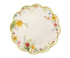 Villeroy & Boch Spring Awakening Tortenplatte Blumenwiese, 33 cm, Porzellan, Weiß/Bunt