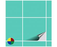FoLIESEN Fliesenaufkleber für Bad und Küche - 20x20 cm - Mint matt - 250 Fliesensticker für Wandfliesen