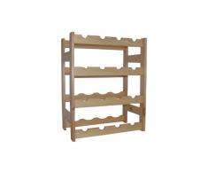 MODO24 Weinregal, Holz, unbehandelt, 43,5 x 25 x 54 cm, 11-Einheiten