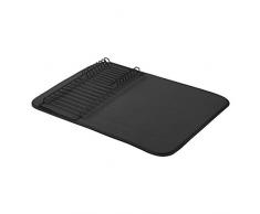AmazonBasics – Abtropfgestell, 47,7 x 60,9 cm, Schwarz/Schwarz, mit 2 Matten