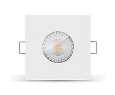 Ledox Led Bad Einbaustrahler Set IP65 dimmbar & wasser geschützt inkl. Einbaurahmen Lista Aqua weiß 230V 7W GU10 3000k warmweiß - 60° Abstrahlwinkel - 550 Lumen ersetzt 50 Watt (5er Set)