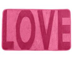 Wenko 22252100 Memory Foam Love Badteppich, Polyester, rosa, 80 x 50 x 0,5 cm