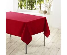 Douceur dIntérieur - 1720211, Tischdecke Rechteckige, 140 X 250 cm, Essentiel, Polyester Unifarben, Rot