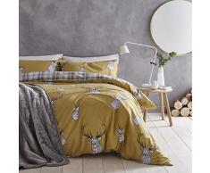 Catherine Lansfield Bettwäsche und Kissenbezug Modern 200X200+65X65(2) Ocker