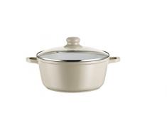 Mäser, Serie Kitchen Time, Kochtopf 24 cm mit Glasdeckel, antihaftbeschichtet, mit weißer ILAG-Ceramic-Beschichtung, in der Farbe Grau