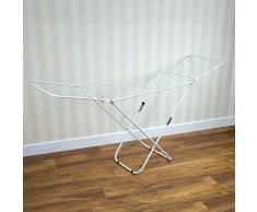 Klappbarer Flügelwäscheständer aus Metall, weiß, Wäschetrockner von Home Vida