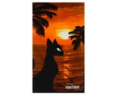 Pontique - Handtuch von Strand, Schwimmbad, Sauna, ideales Geschenk für Liebhaber von Katzen - 100% Baumwolle 75 x 150 cm