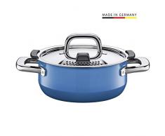 Silit Nature Blue Kochtopf 20cm, Metalldeckel mit Dampföffnung, Bratentopf 2,4l, Silargan Funktionskeramik, Topf Induktion, blau