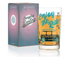 RITZENHOFF Everyday Darling Softdrinkglas von Véronique Jacquart, aus Kristallglas, 300 ml, mit trendigen Dekoren