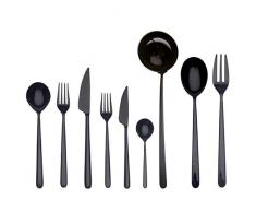 Mepra SPA 108722075 Besteckgarnitur, Design Linea ORO Nero, 75-teilig