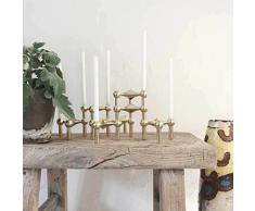 Stoff Nagel Kerzenhalter, Metall, Gold, 6,5 x 10,2 cm