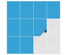 FoLIESEN Fliesenaufkleber fÃ¼r Bad und KÃ¼che - 15x20 cm - lichtblau glÃ¤nzend - 15 Fliesensticker fÃ¼r Wandfliesen