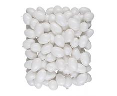 Idena Kunststoffeier für Ostern zum bemalen mit Öse, 100 Stück, je 6 cm, Dekoration, Basteln, Frühlingsdeko, Osterdeko, Ostereier, Kunststoff, weiß