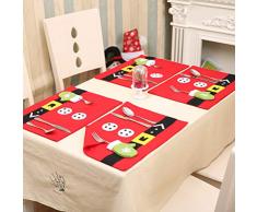 fexgaoo Weihnachten Weihnachtsmann Tischset für Esszimmer Küche Tisch Dekoration Dekor