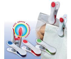 Set mit 4 Klammern mit rutschfestem Gummi Super Tina, Set von 4 Für Wäscheklammern, Wäscheklammern Fröbelsterne, Wäscheklammern Schließe Umschlag, Wäscheklammern-Gummi Rutschfest, Art 366 Parodi