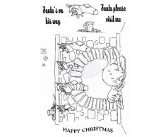 Crafty Impressions, Lynn Allingham Stempel mit Weihnachtsplätzchen und Hasen, A6 Kaninchen sehnt Sich nach dem Weihnachtsmann (Santa Please Visit Rabbit) durchsichtig