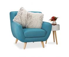 Relaxdays 2er Set Kissen Kunstfell, Sofakisssen mit Bezug, Dekokissen flauschig, HxBxT: ca. 15 x 45 x 45 cm, weiß-braun