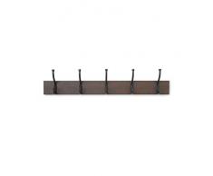 AmazonBasics - Wandgarderobe - 5 Standard Haken, Espresso