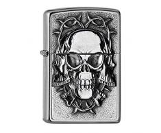 Zippo Three Skulls Feuerzeug, Messing, Silber, One Size