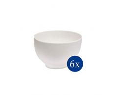vivo by Villeroy & Boch Group - Basic White Schalen-Set, 6 tlg., 750 ml, Premium Porzellan, spülmaschinen-, mikrowellengeeignet, weiß