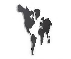 Umbra Mappit Wanddekoration, Magnetische Weltkarte mit 12 Magneten, Titan