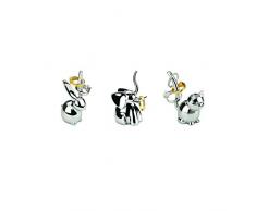 Umbra Zoola Ringhalter – Modernes Ringablage 3er-Set Bestehend aus Hase, Elefant und Katze, Ideales Gastgeschenk, Metall / Silber